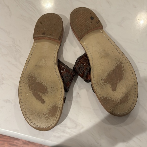 Jack Rogers Brown Embossed Croc Sandal - Picture 3 of 5